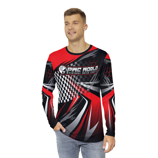 PWCWORLD RED LOGO LONG SLEEVE JERSEY TEAM SHIRT