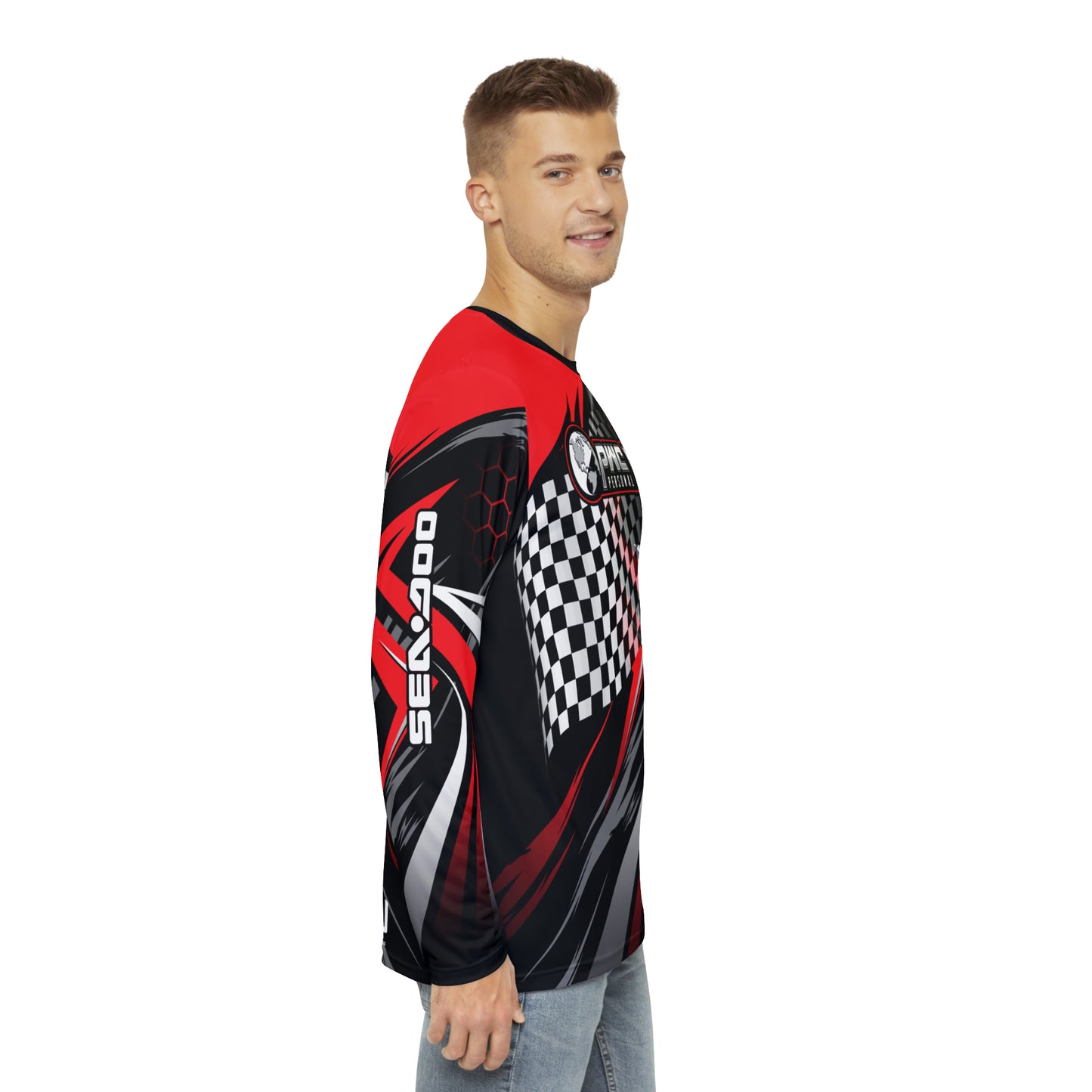 PWCWORLD RED LOGO LONG SLEEVE JERSEY TEAM SHIRT