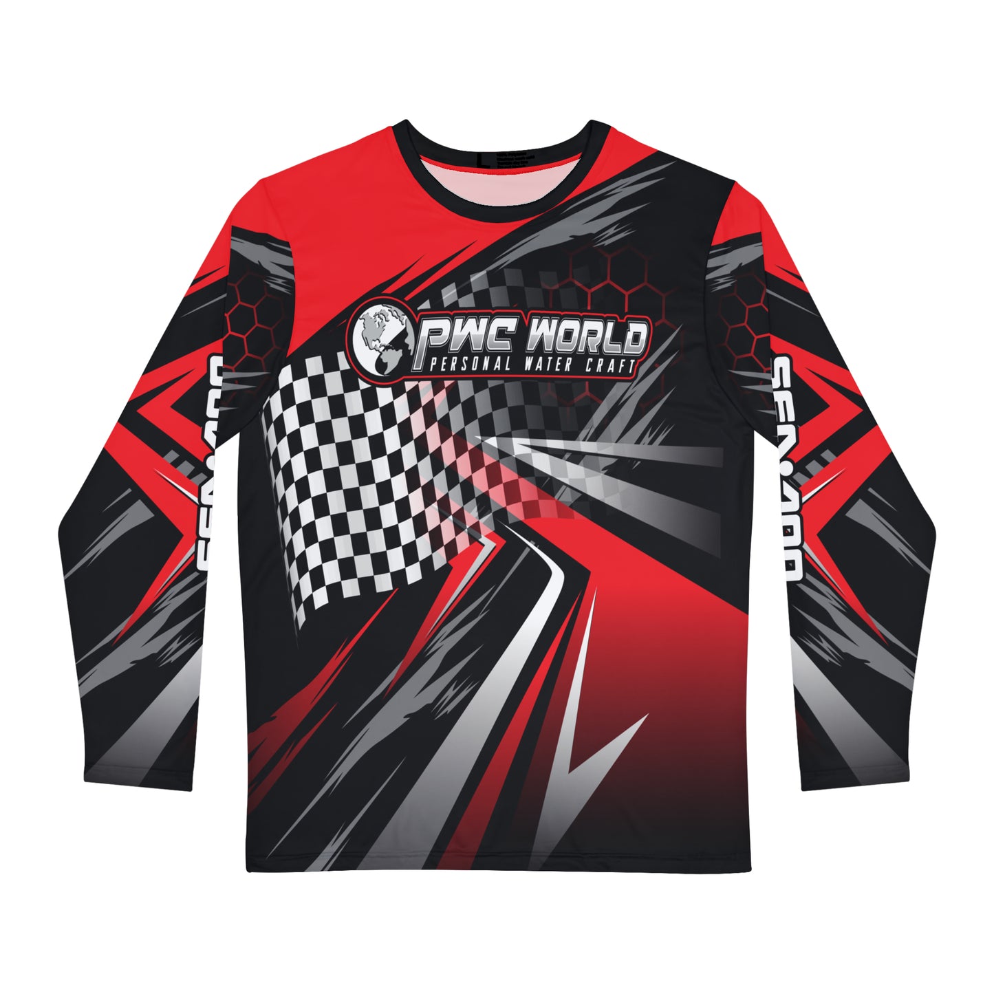 PWCWORLD RED LOGO LONG SLEEVE JERSEY TEAM SHIRT