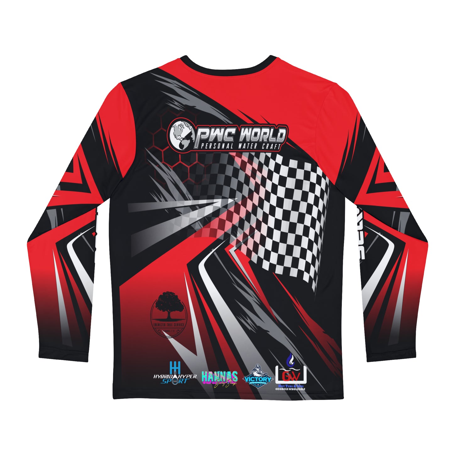 PWCWORLD RED LOGO LONG SLEEVE JERSEY TEAM SHIRT