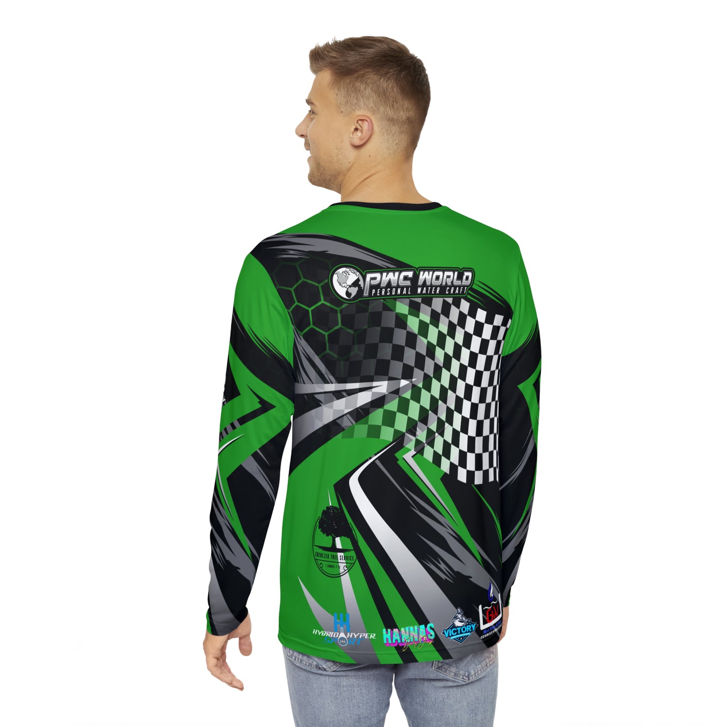 PWCWORLD GREEN LOGO LONG SLEEVE JERSEY TEAM SHIRT